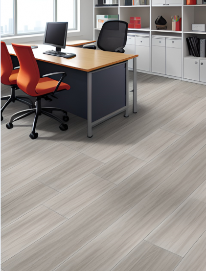 办公室地面铺装材料spc石晶地板
