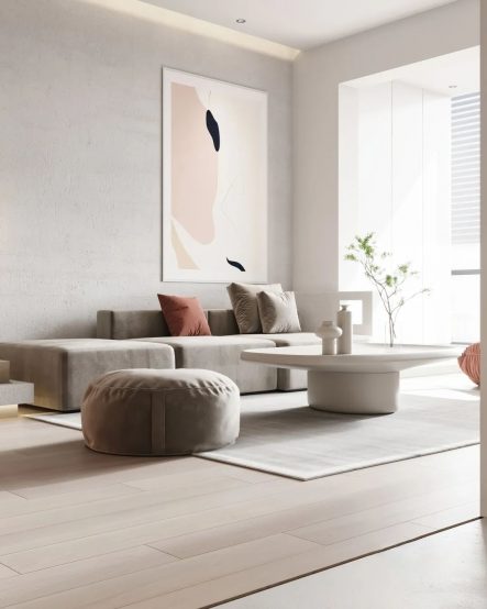 小蓝鲸石晶地板极简风格装修案例